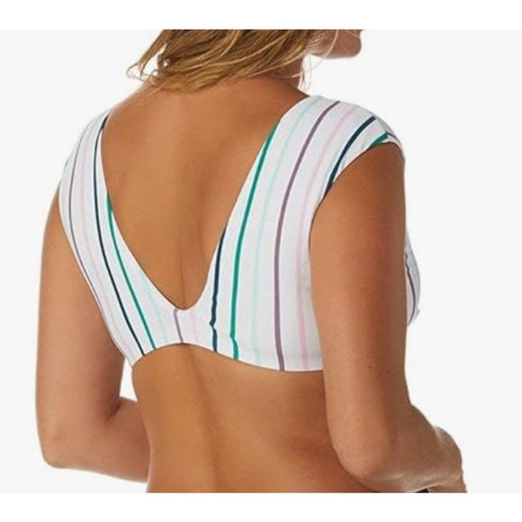 Raisins Lola Stripe Ibiza Cap Sleeve Bikini Swim Top size Small NWT - Picture 3 of 3